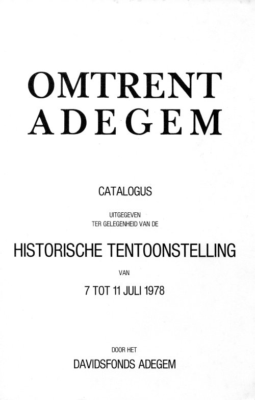 Adegemse Hoeven - Titelpagina