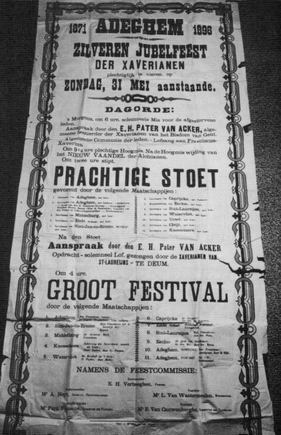 Affiche van het Zilveren jubelfeest der Xaverianen